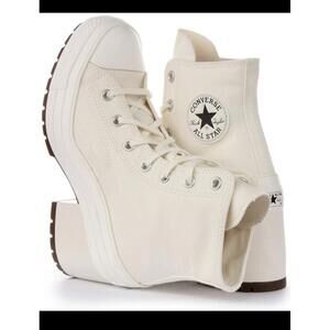Converse A05348C Chuck Taylor 70 DeLuxe Egret White Heeled Boot Womens Size 6